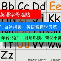 26个英语字母墙帖 | 彩色+黑白+涂鸦三合一 | 附免费PDF课件下载